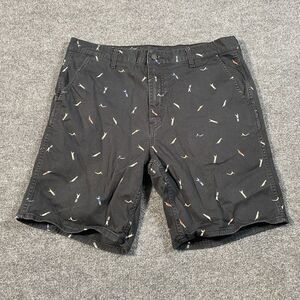Levis Line 8 Mens Size 36 Swimmer Diver All Over Print Shorts 8" Faded Black